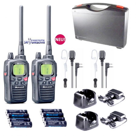 2er-Kofferset MIDLAND G9 Pro PMR+LPD inkl. MA 31-L Pro Security Headset